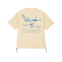 サガラ刺繍シリーズ【SIGNAL】ボックスシルエットコードTシャツ /IVORY/M/L/XL