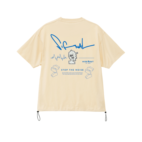 サガラ刺繍シリーズ【SINGNAL】ボックスシルエットコードTシャツ /IVORY/M/L/XL