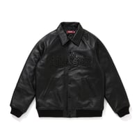 "HideandSeek×Toru Nishiura" Leather Varsity Jacket