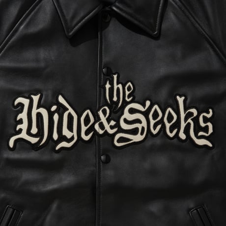 "HideandSeek×Toru Nishiura" Leather Varsity Jacket
