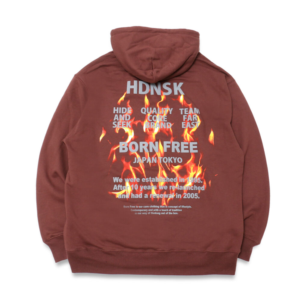HIDE&SEEK  Flame Hooded Sweat Shirts