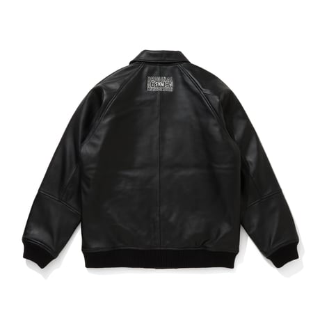 "HideandSeek×Toru Nishiura" Leather Varsity Jacket
