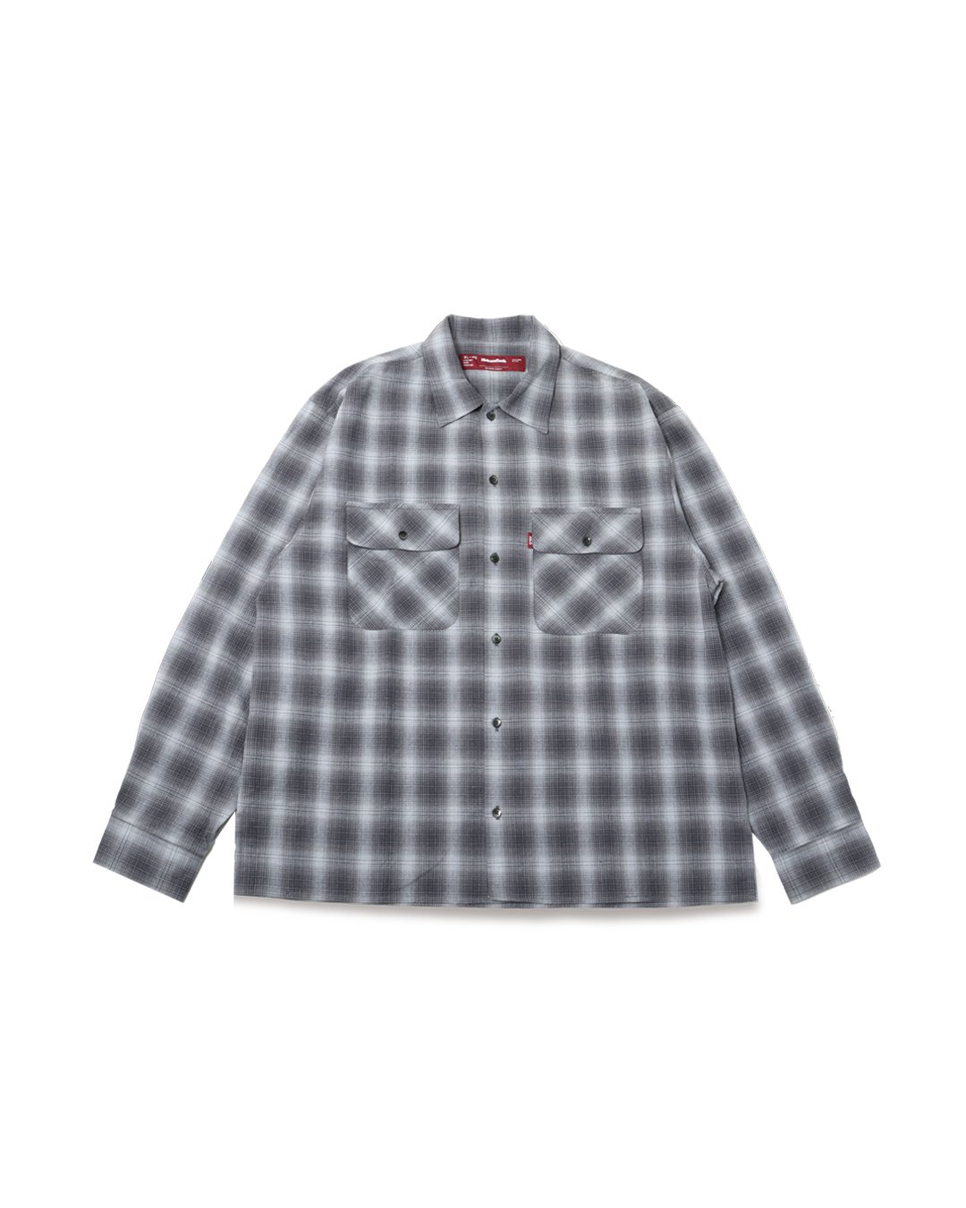 HideandSeek Ombre Check L/S Shirt サイズM HIDE AND SEEK - OMBRE CHECK L/S SHIRT (BLACK) / オンブレ