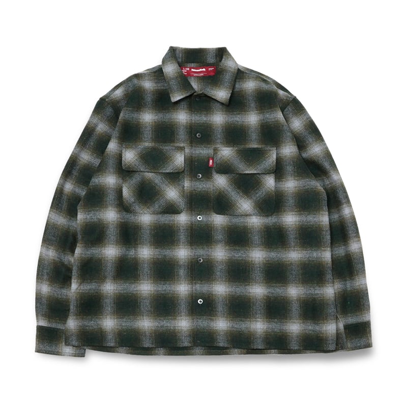 Wool Ombre Check L/S Shirt(24aw) | HIDE AND SEE