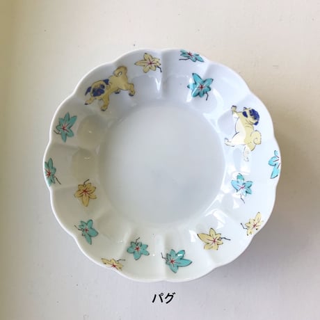 色絵 菊形鉢 中
