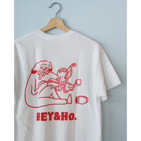 HEY&Ho.糸島本店おみやげTシャツ 白