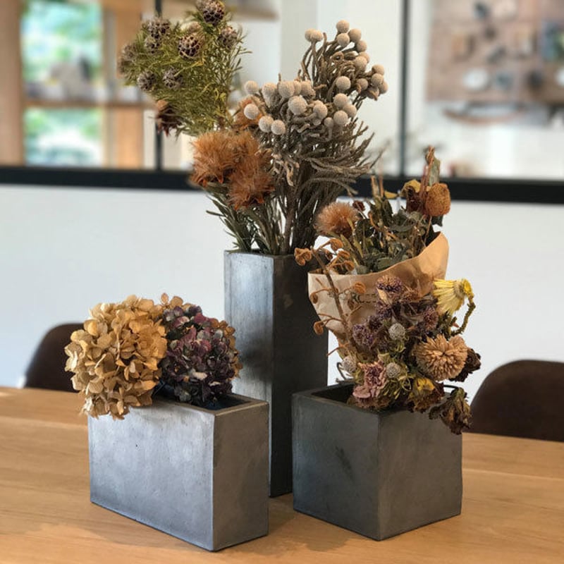 kawara dried flower vase (square) / 瓦のドライフラワーベー
