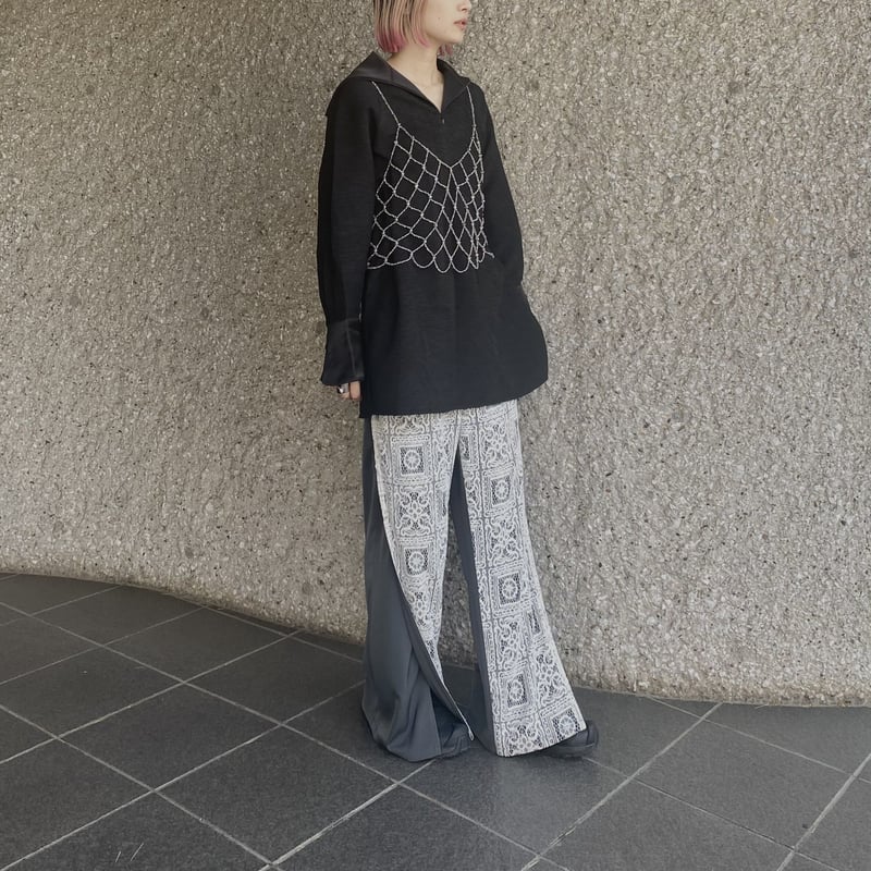 glas beaded vest(GY) | heki glas beaded vest(GY) | heki