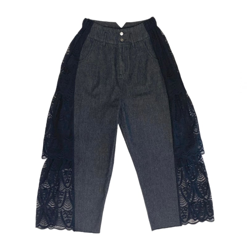 サイドレースデニムパンツ（BK） | heki