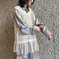 Fringe knit vest(IV)