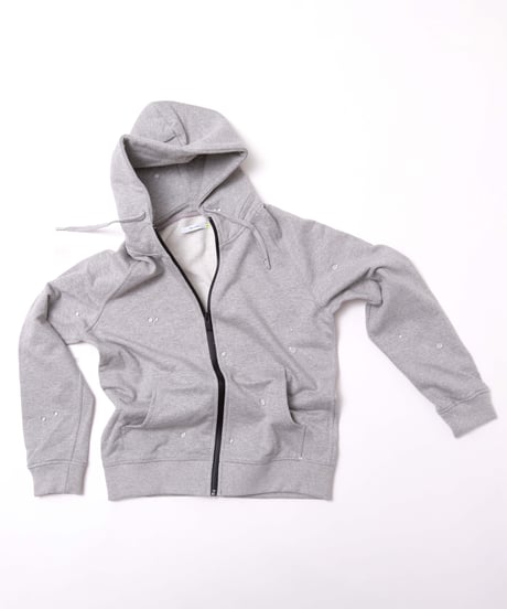 【テレビ掲載・超撥水】高品質の証・フードが立つ／ラグランフロントファスナーパーカー杢グレー　Raglan Zip Hooded Sweatshirt Heather Gray