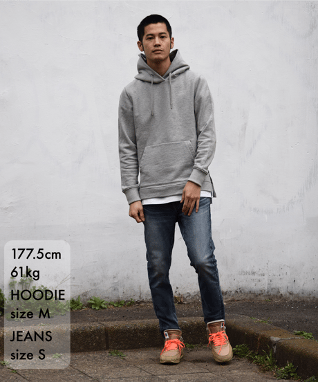 【超撥水・メディアで話題】プルオーバーサイドファスナーパーカー杢グレー Pullover Side Zip Hooded Sweatshirt Heather Gray