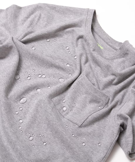 【XL1着限定】【テレビで話題・汗ジミにならない】Box Pocket Side Slit Tee Heather Gray　19S-108