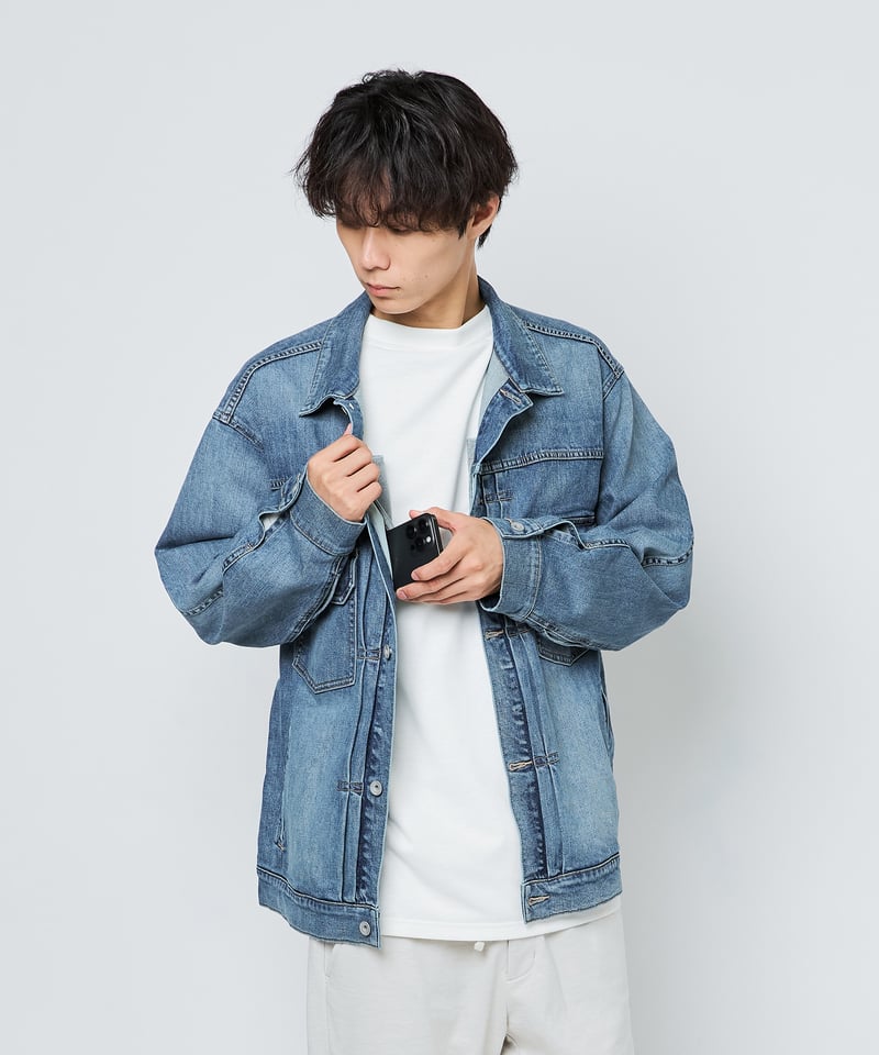 大人気即完売　ウォッシュドDEMIMブルゾン NO NEED ブルゾン アウター メッシュデニムブルゾン メンズ