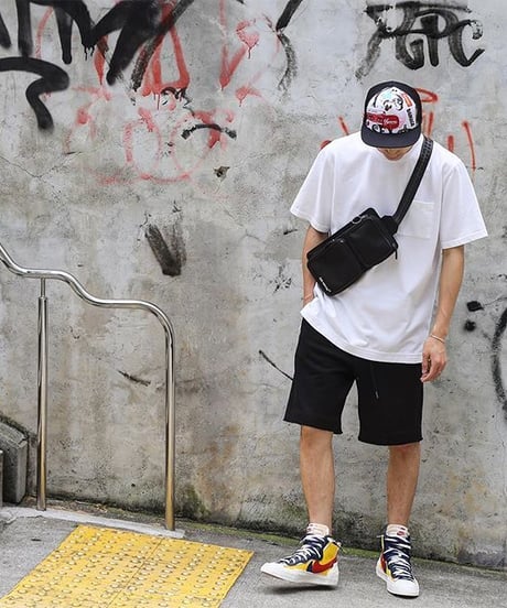 【超撥水・手ぶら】5ポケットスウェットショートパンツ ブラック 黒 Boxy Cut Off Sweat Short Pants Black　19S-218