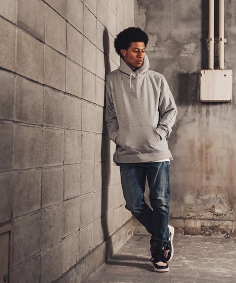 【超撥水・メディアで話題】プルオーバーサイドファスナーパーカー杢グレー Pullover Side Zip Hooded Sweatshirt Heather Gray