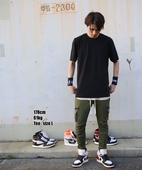 【フジテレビ・チョコプラさん着用】元祖・超撥水Tシャツ／再入荷不可・特別価格・メディア多数掲載／Box Pocket Side Slit Tee Black