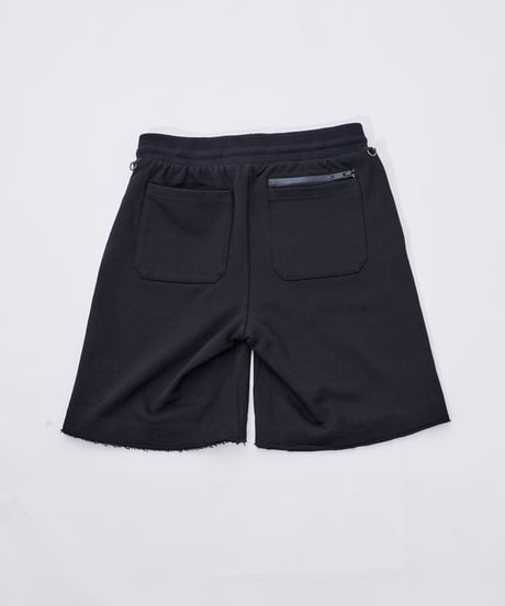 【超撥水・手ぶら】5ポケットスウェットショートパンツ ブラック 黒 Boxy Cut Off Sweat Short Pants Black　19S-218