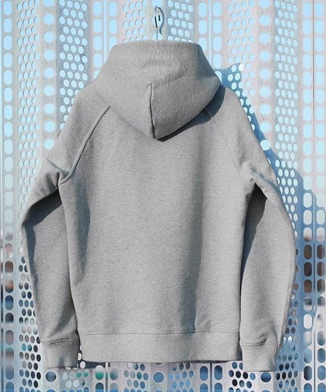 【テレビ掲載・超撥水】高品質の証・フードが立つ／ラグランフロントファスナーパーカー杢グレー　Raglan Zip Hooded Sweatshirt Heather Gray