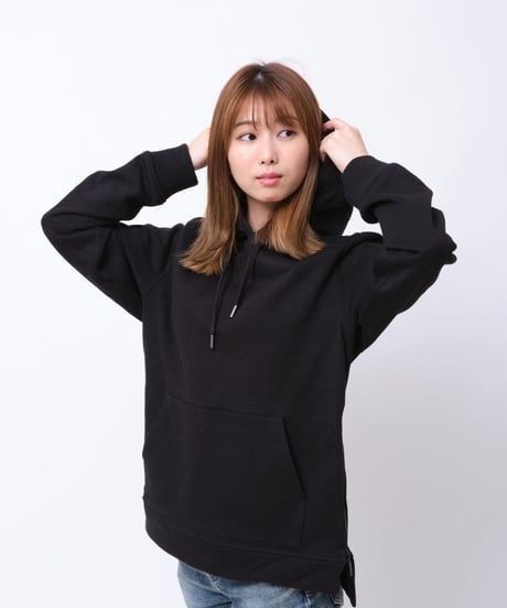 【超撥水】Pullover Side Zip Hooded Sweatshirt BLK　19S-103