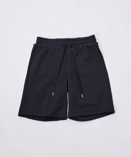 【超撥水・手ぶら】5ポケットスウェットショートパンツ ブラック 黒 Boxy Cut Off Sweat Short Pants Black　19S-218