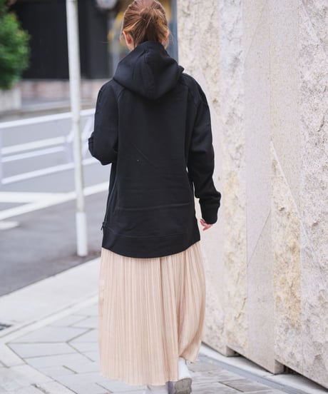 【超撥水】Pullover Side Zip Hooded Sweatshirt BLK　19S-103