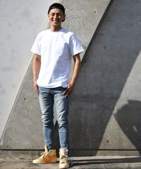 【完売御礼】Box Pocket Side Slit Tee White　20S-101