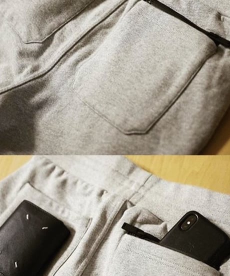【超撥水・手ぶら】5ポケットスウェットショートパンツ 杢グレーBoxy Cut Off Sweat Short Pants Heather Gray　19S-218