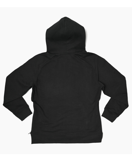 【超撥水・メディアで話題】プルオーバーサイドファスナーパーカー黒／ブラック Pullover Side Zip Hooded Sweatshirt BLACK