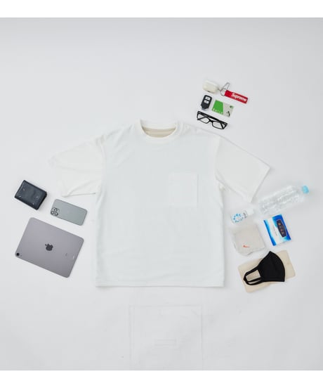 【最後の1着・再入荷なし】ご支援額：850万円／メディア多数掲載／日本製・究極の手ぶら・特許超撥水Tシャツ『THE PERFECT TEE』GREY／グレー／ 灰色