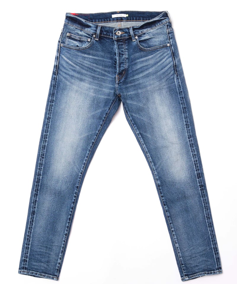 PIG & ROOSTER リブデニムパンツ ビンテージ加工ストレッチジーンズ OVERDESIGN (オーバーデザイン) ヴィンテージ リメイク 加工