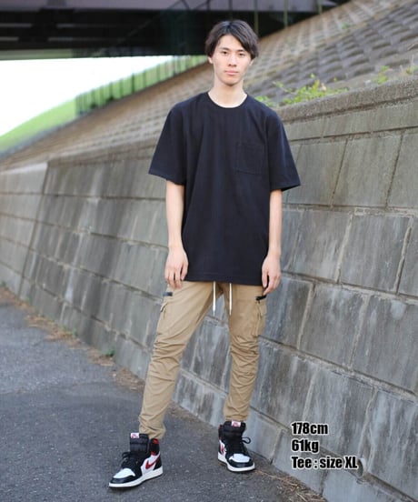 【フジテレビ・チョコプラさん着用】元祖・超撥水Tシャツ／再入荷不可・特別価格・メディア多数掲載／Box Pocket Side Slit Tee Black