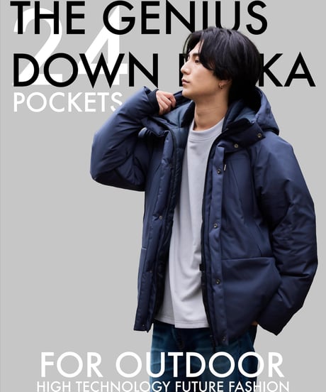 【1着限定／SAMPLE品／10,000円お得／NAVY・L】クラファンNo.1ダウン／累計3,000万円以上／究極の手ぶらダウン／THE GENIUS DOWN PARKA／令和の虎も多数ご愛用