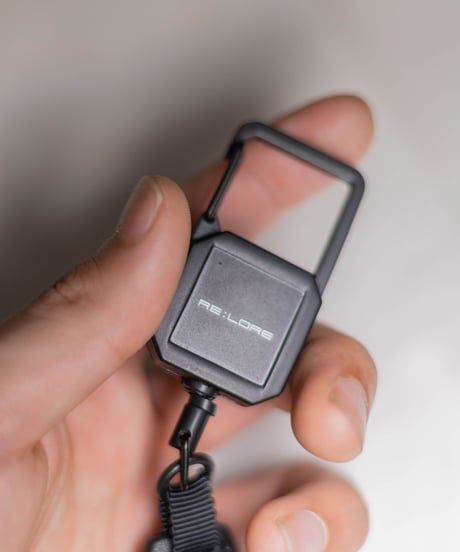 【便利・なくさないための】オリジナルリールキーホルダー／Original Reel Key Chain Matte Black　20F-404