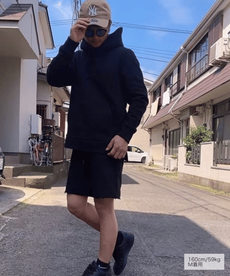 【超撥水・メディアで話題】プルオーバーサイドファスナーパーカー黒／ブラック Pullover Side Zip Hooded Sweatshirt BLACK