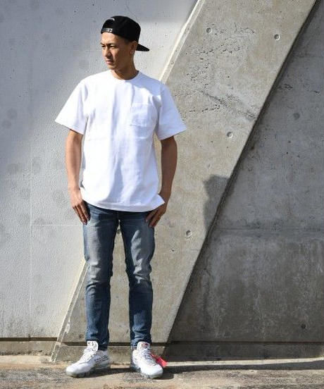 【完売御礼】Box Pocket Side Slit Tee White　20S-101