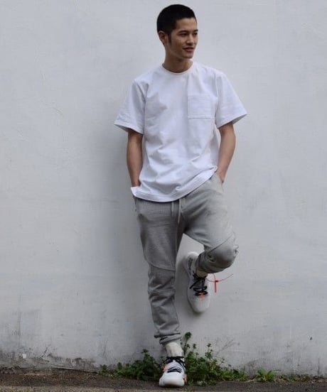 【完売御礼】Box Pocket Side Slit Tee White　20S-101