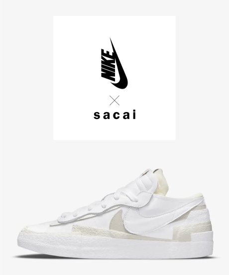 【送料込/国内最安値】新品NIKE BLAZER LOW/SACAI White Patent Leather