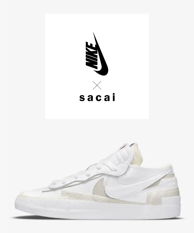 送料込/国内最安値】新品NIKE BLAZER LOW/SACAI White Patent