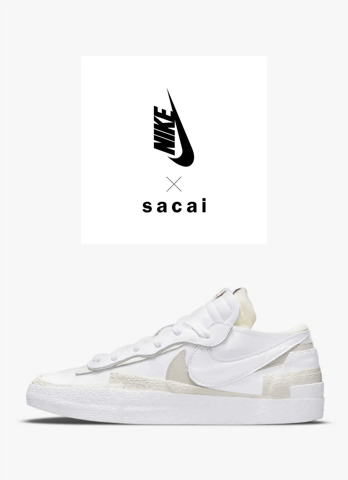 送料込/国内最安値】新品NIKE BLAZER LOW/SACAI White Patent