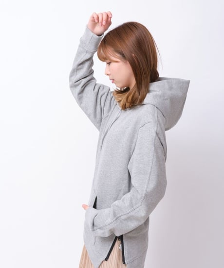 【超撥水】Pullover Side Zip Hooded Sweatshirt T/GRY　19S-103