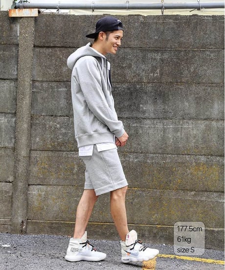 【超撥水・手ぶら】5ポケットスウェットショートパンツ 杢グレーBoxy Cut Off Sweat Short Pants Heather Gray　19S-218