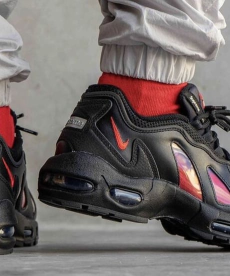 【先着１名様/送料込/国内最安値】新品 NIKE AIR MAX 96 "SUPREME"BLACK/SPEED RED-CLEAR