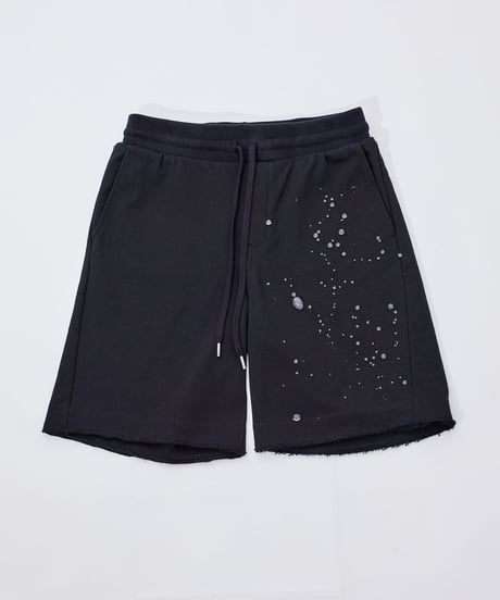 【超撥水・手ぶら】5ポケットスウェットショートパンツ ブラック 黒 Boxy Cut Off Sweat Short Pants Black　19S-218