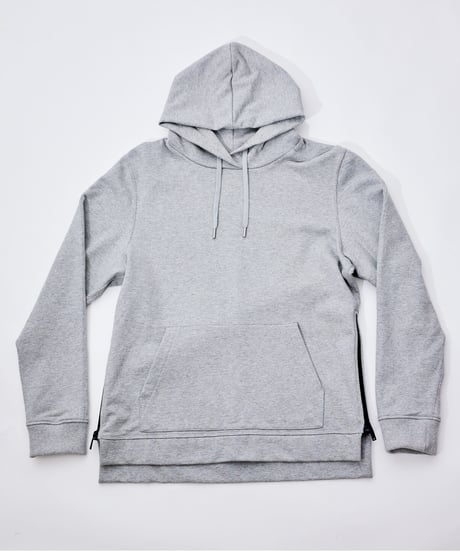 【超撥水・メディアで話題】プルオーバーサイドファスナーパーカー杢グレー Pullover Side Zip Hooded Sweatshirt Heather Gray
