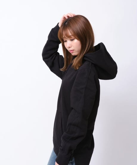 【超撥水】Pullover Side Zip Hooded Sweatshirt BLK　19S-103