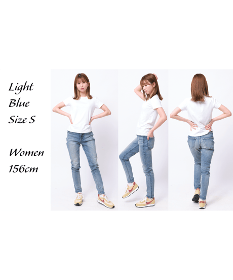 【特許超撥水】脚を長く・まっすぐ・美しく魅せる神JEANS WOMEN／脚痩せ効果抜群／LIGHT BLUE／ライトブルー／ヴィンテージ淡色