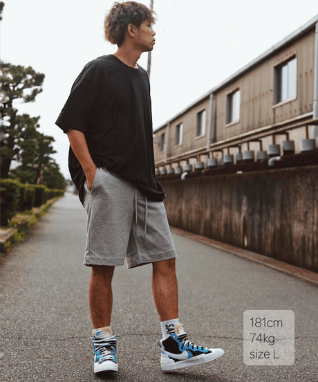 【超撥水・手ぶら】5ポケットスウェットショートパンツ 杢グレーBoxy Cut Off Sweat Short Pants Heather Gray　19S-218