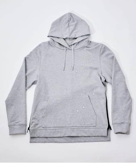 【超撥水・メディアで話題】プルオーバーサイドファスナーパーカー杢グレー Pullover Side Zip Hooded Sweatshirt Heather Gray