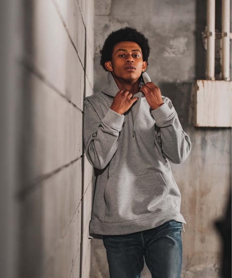 【超撥水・メディアで話題】プルオーバーサイドファスナーパーカー杢グレー Pullover Side Zip Hooded Sweatshirt Heather Gray